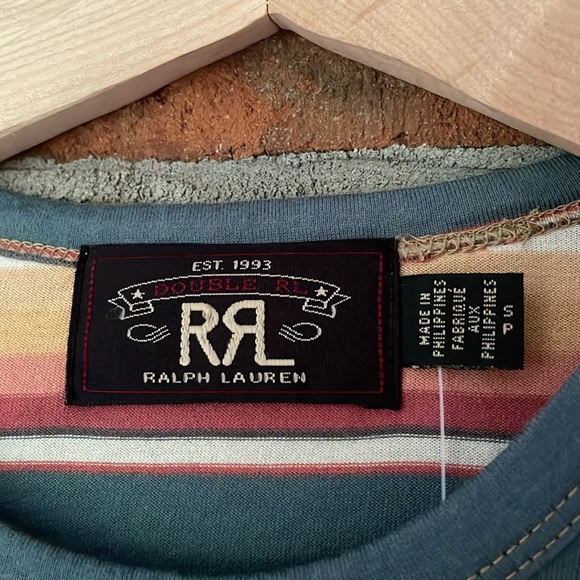 $295 RRL Colorful Striped Tee - Picture 3 of 4
